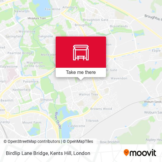 Birdlip Lane Bridge, Kents Hill map