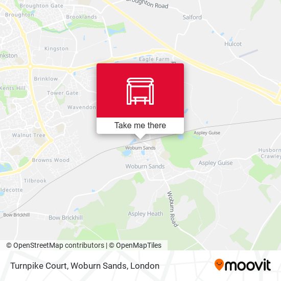 Turnpike Court, Woburn Sands map