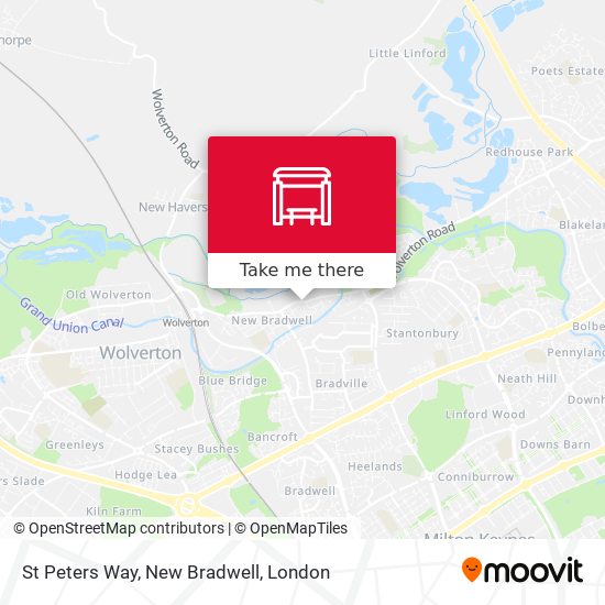 St Peters Way, New Bradwell map