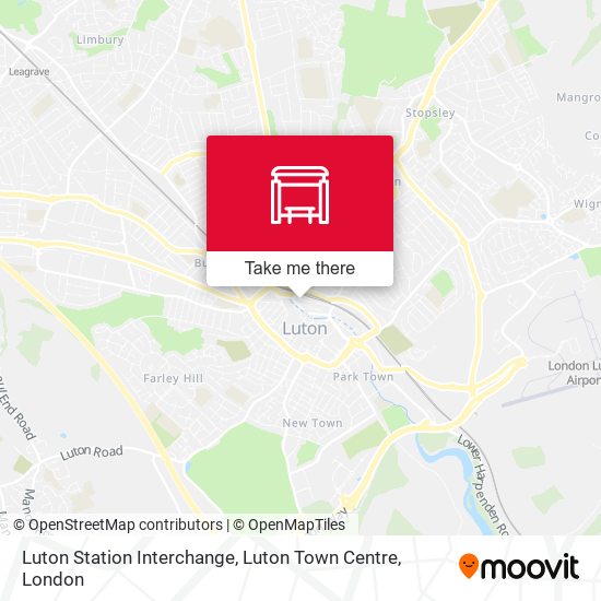 Luton Station Interchange, Luton Town Centre map