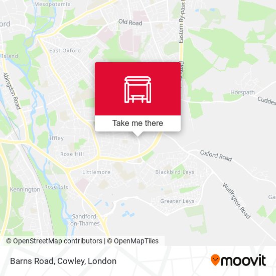 Barns Road, Cowley map