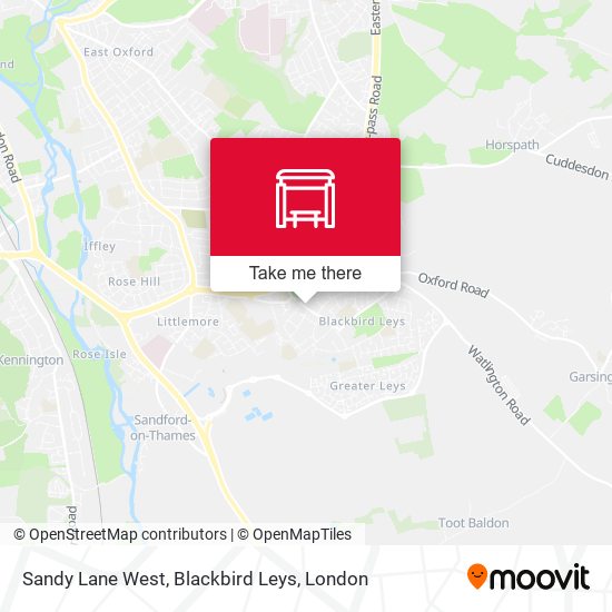 Sandy Lane West, Blackbird Leys map