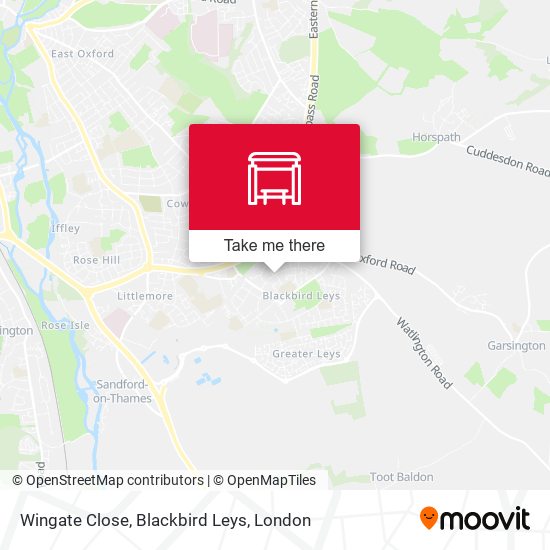 Wingate Close, Blackbird Leys map