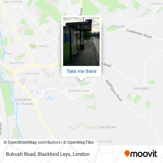 Bulrush Road, Blackbird Leys map