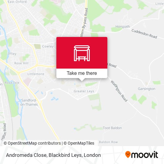 Andromeda Close, Blackbird Leys map
