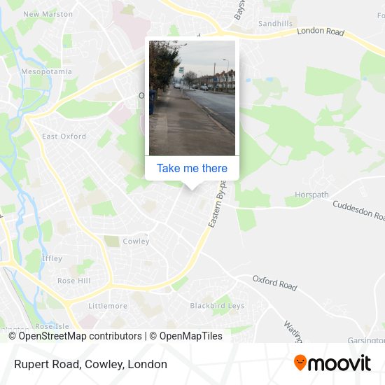 Rupert Road, Cowley map