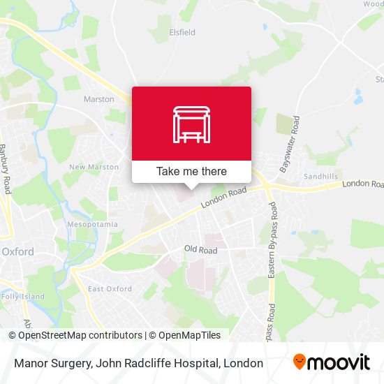 Manor Surgery, John Radcliffe Hospital map