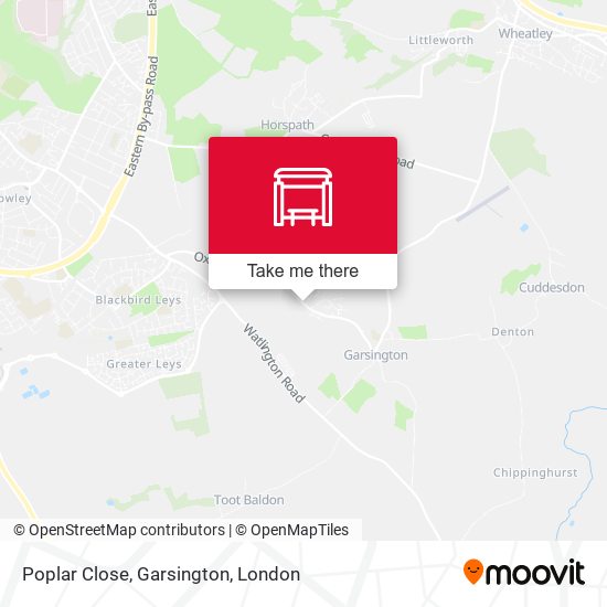 Poplar Close, Garsington map