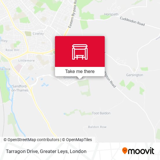 Tarragon Drive, Greater Leys map