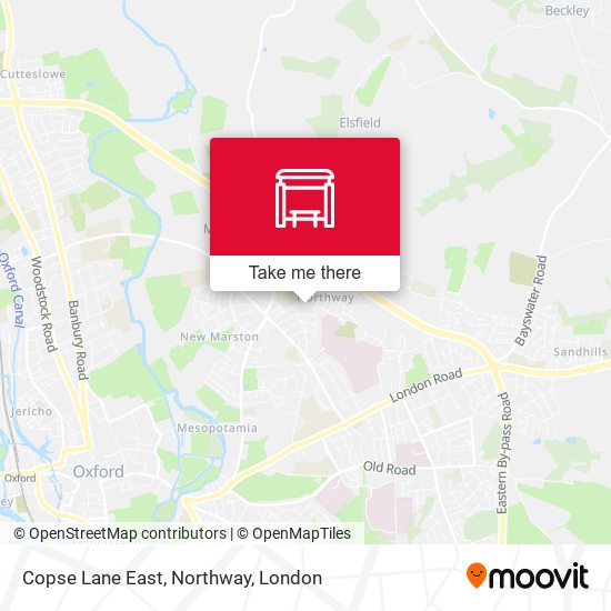Copse Lane East, Northway map