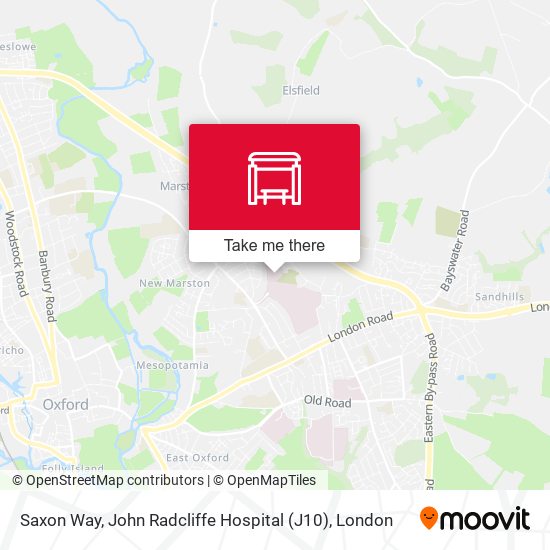 Saxon Way, John Radcliffe Hospital (J10) map