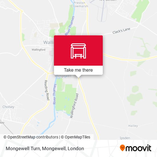 Mongewell Turn, Mongewell map