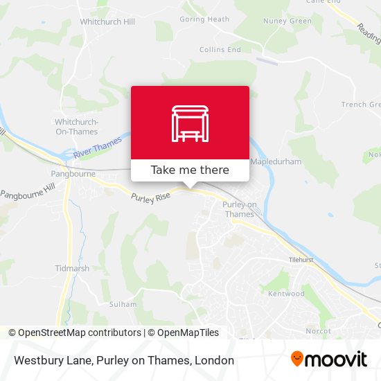 Westbury Lane, Purley on Thames map