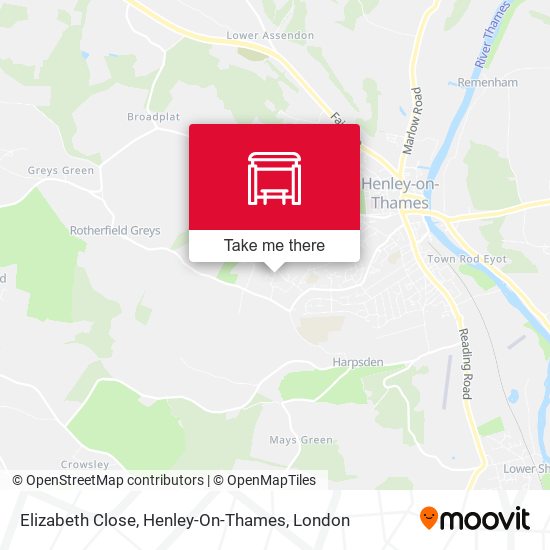 Elizabeth Close, Henley-On-Thames map