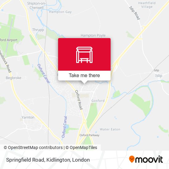Springfield Road, Kidlington map