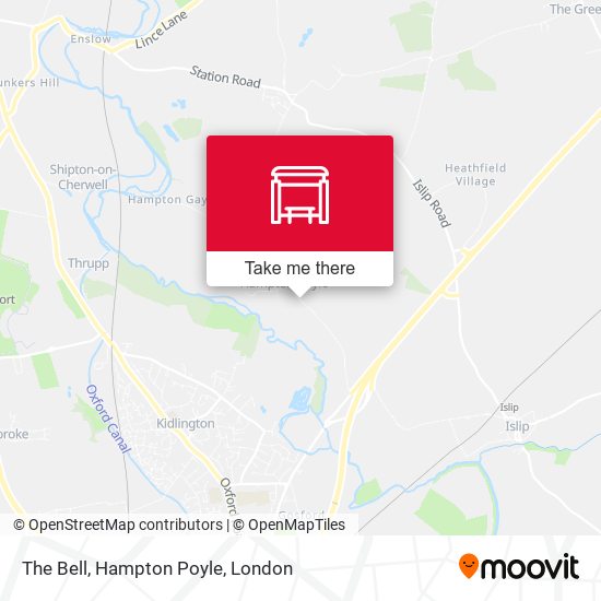 The Bell, Hampton Poyle map