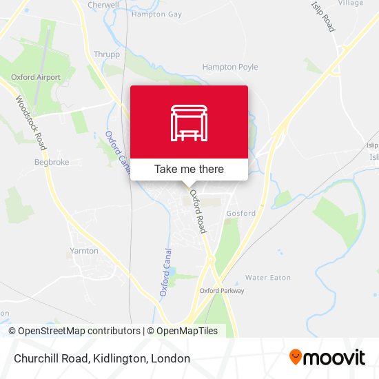 Churchill Road, Kidlington map