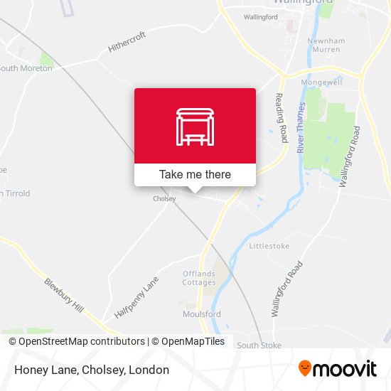 Honey Lane, Cholsey map