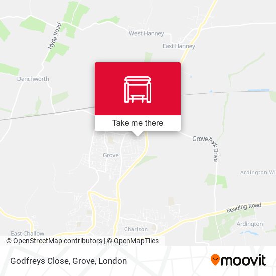 Godfreys Close, Grove map