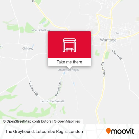 The Greyhound, Letcombe Regis map