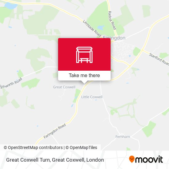 Great Coxwell Turn, Great Coxwell map