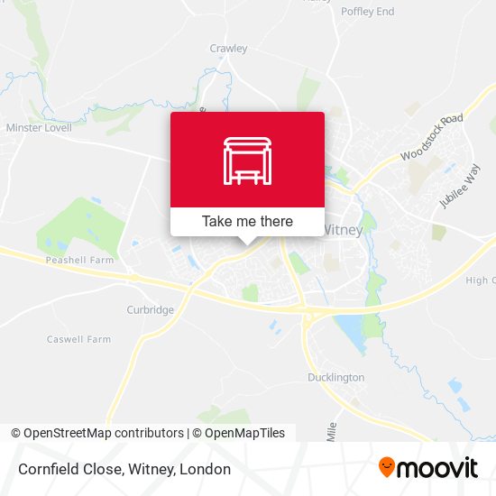 Cornfield Close, Witney map