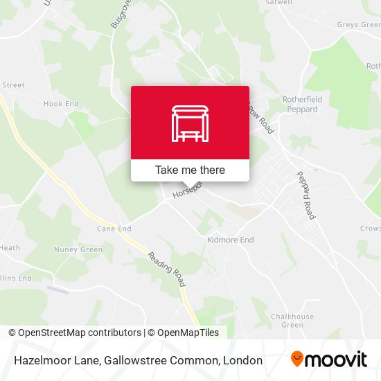 Hazelmoor Lane, Gallowstree Common map