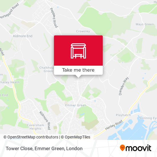 Tower Close, Emmer Green map