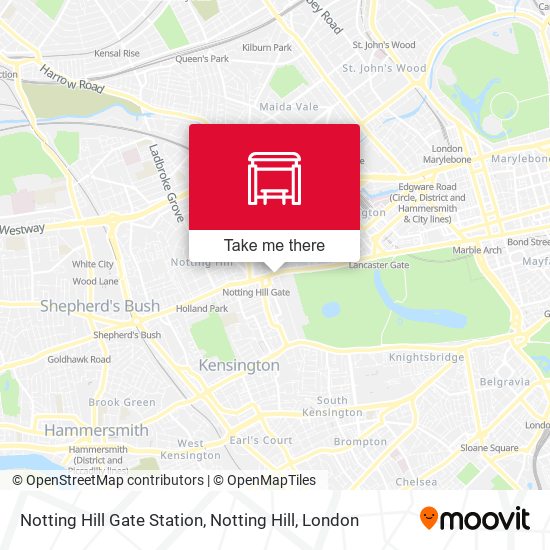 Notting Hill Gate Station, Notting Hill map