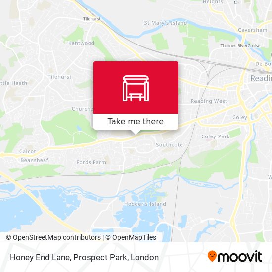 Honey End Lane, Prospect Park map
