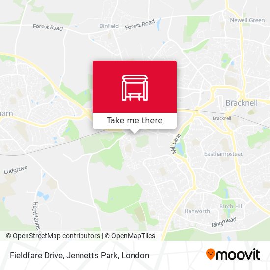 Fieldfare Drive, Jennetts Park map