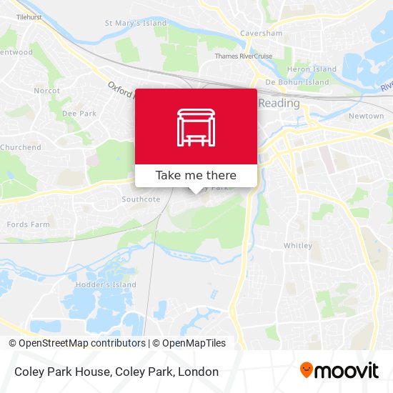Coley Park House, Coley Park map