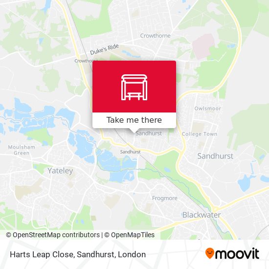 Harts Leap Close, Sandhurst map