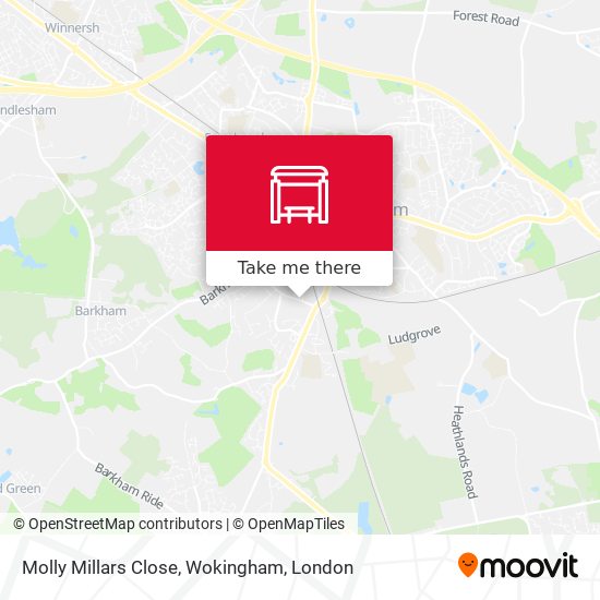 Molly Millars Close, Wokingham map