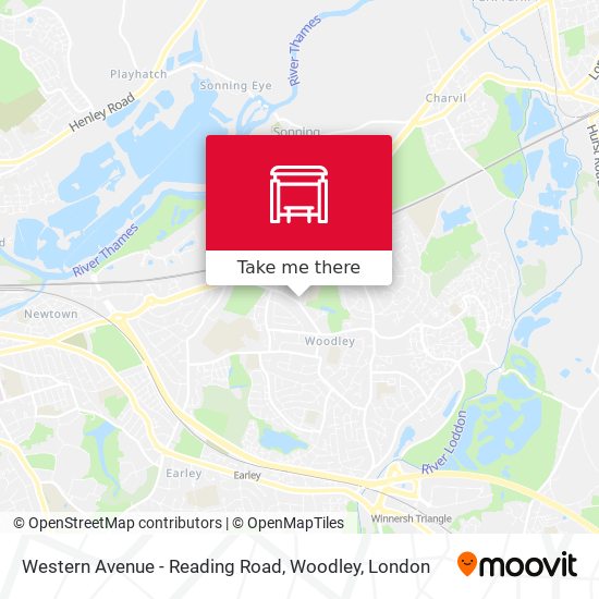 Western Avenue - Reading Road, Woodley map