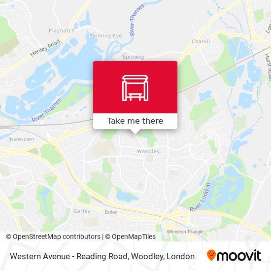 Western Avenue - Reading Road, Woodley map