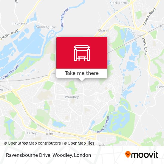 Ravensbourne Drive, Woodley map