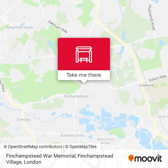 Finchampstead War Memorial, Finchampstead Village map