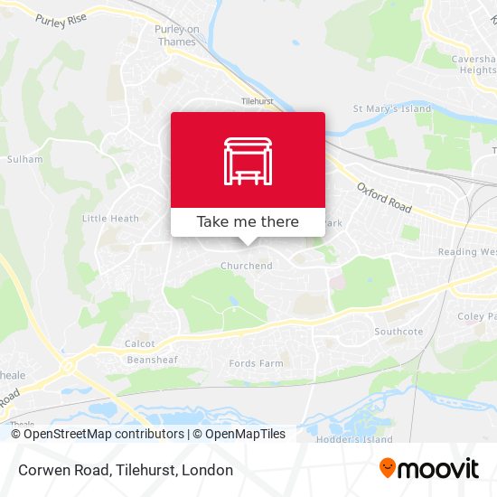 Corwen Road, Tilehurst map
