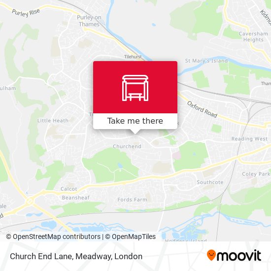 Church End Lane, Meadway map