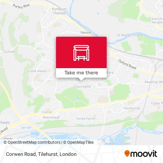 Corwen Road, Tilehurst map