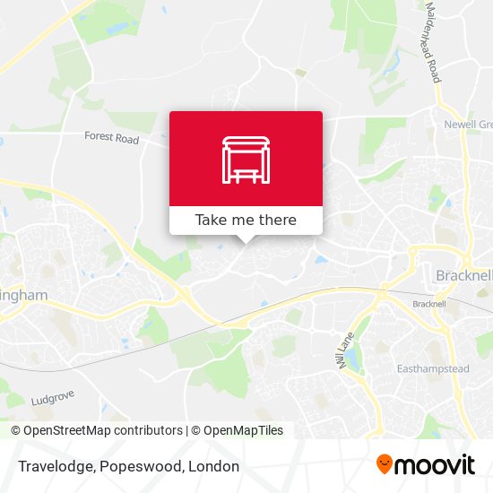 Travelodge, Popeswood map