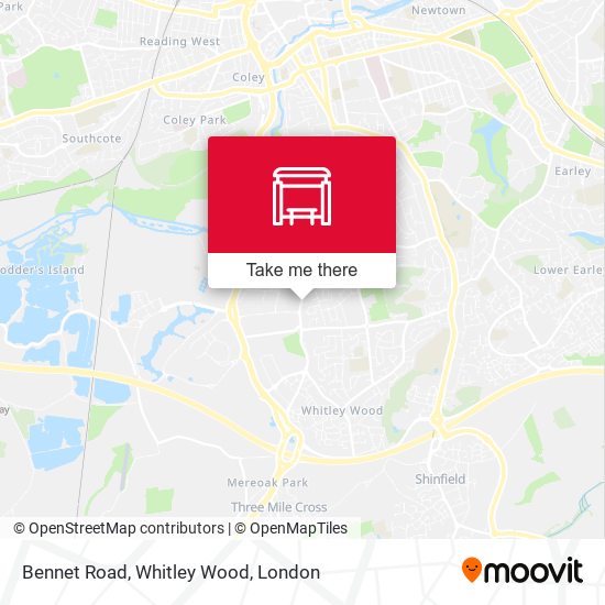 Bennet Road, Whitley Wood map