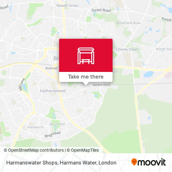 Harmanswater Shops, Harmans Water map