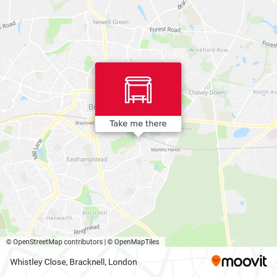 Whistley Close, Bracknell map