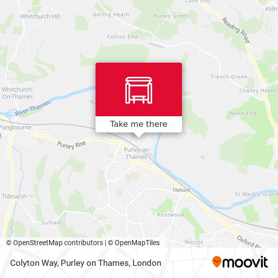 Colyton Way, Purley on Thames map