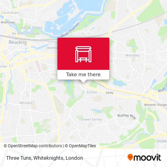 Three Tuns, Whiteknights map