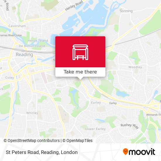 St Peters Road, Reading map