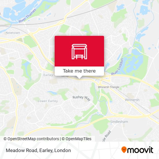 Meadow Road, Earley map