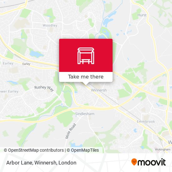 Arbor Lane, Winnersh map